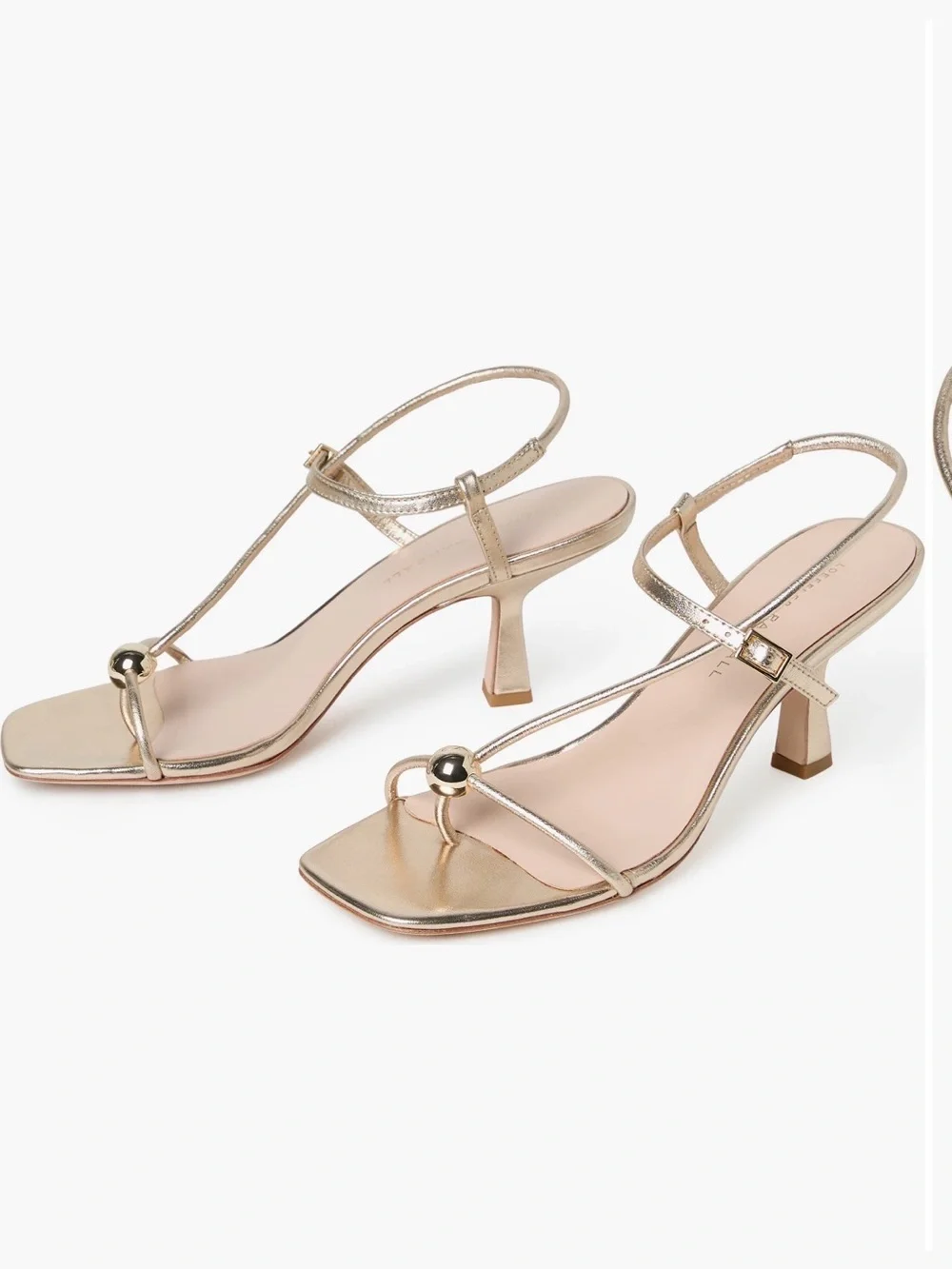 Loeffler Randall Triana Metallic Gold Strappy Slingback Sandals
